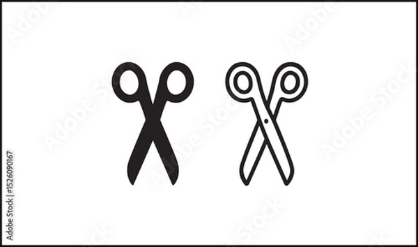 Fototapeta Scissor vector outline and silhouette design