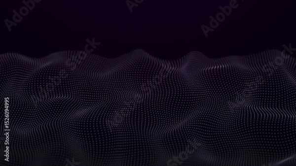Obraz Futuristic wave with many dots. Abstract motion background of colored dots. Technology or science. 3d