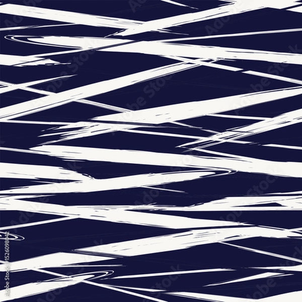 Fototapeta Blue Abstract Brush Strokes Seamless Pattern Design