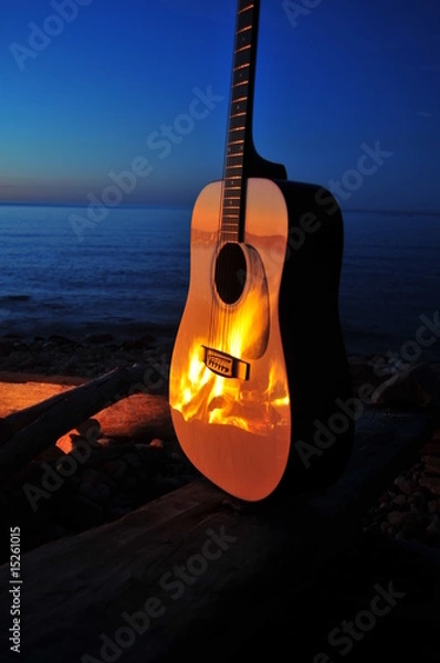 Obraz Beach Camp Guitar