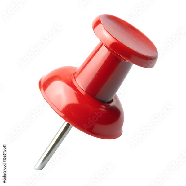 Fototapeta Red push pin isolated on transparent background