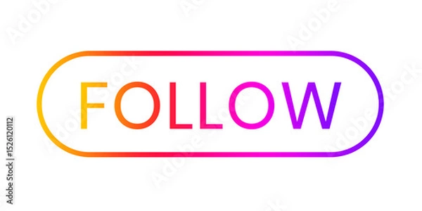 Fototapeta Instagram follow button element transparent background file format png gradient colour
