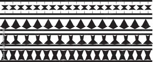 Obraz Scalloped edge seamless set. borders and dividers. Simple scalloped border. Repeat cute Scalloped edge shapes vector set. Simple scalloped border. stripe, tape collection isolated Backgaund White on