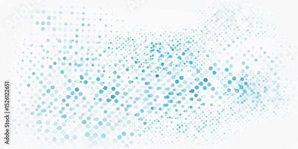 Fototapeta Vector abstract blue background frame of geometric shapes. Circular ornament. Pattern of dots  particles Poster for technology art good simple modern