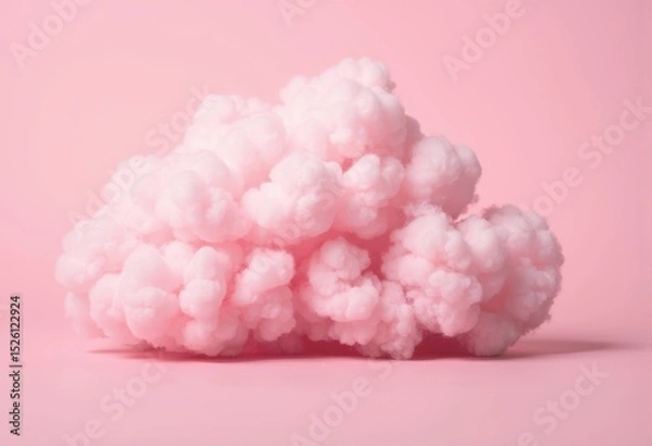 Obraz Fluffy pink cotton candy cloud on a soft pink background