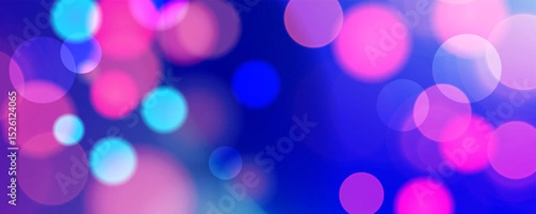 Obraz Bright bokeh lights. Vibrant blur light effect. Abstract blurred background. Blue and red colors. Vector illustration.