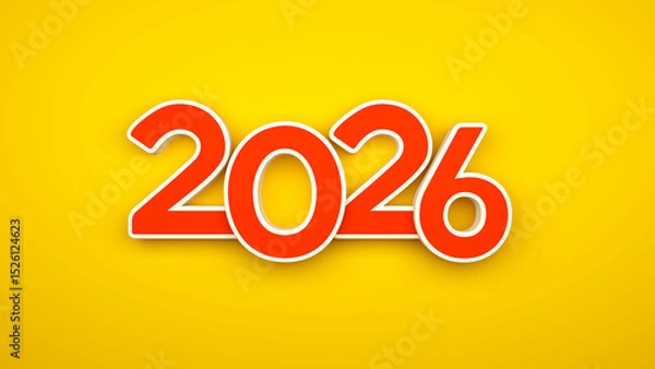 Obraz New Year 2026 Creative Design Concept - 3D Rendered Image