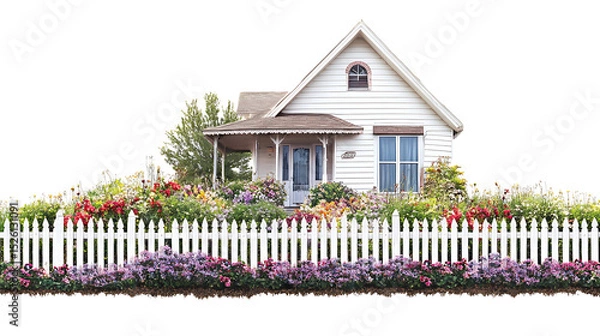 Obraz white house with flowers