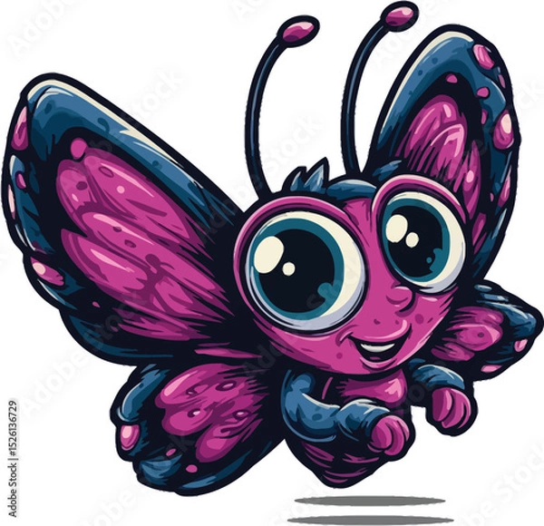 Obraz Butterfly Character Outline Design: Cute, Elegant & Creative Line Art for Logos, Illustrations, and Kids Projects