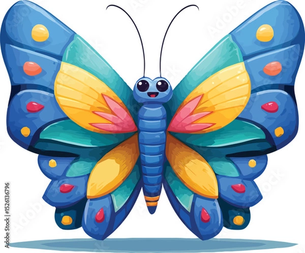 Obraz Butterfly Character Outline Design: Cute, Elegant & Creative Line Art for Logos, Illustrations, and Kids Projects