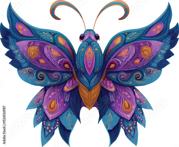 Obraz Butterfly Character Outline Design: Cute, Elegant & Creative Line Art for Logos, Illustrations, and Kids Projects