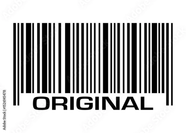Fototapeta Logo con texto Original en código de barras	
