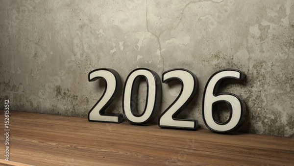 Obraz  New Year 2026 Creative Design Concept - 3D Rendered Image