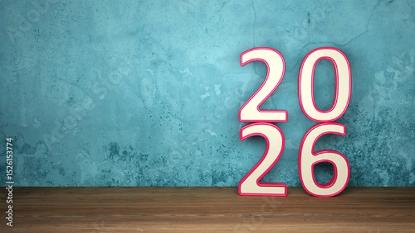 Obraz New Year 2026 Creative Design Concept - 3D Rendered Image