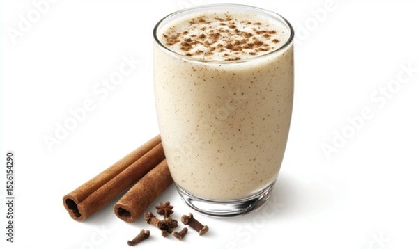 Fototapeta Creamy spiced smoothie with cinnamon and cloves