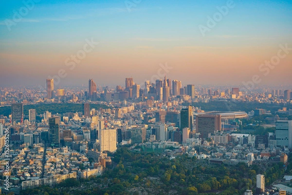 Fototapeta 早朝の東京（新宿、青山、外苑前）