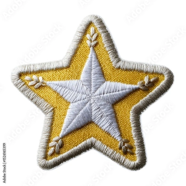 Obraz Embroidered yellow star patch with white detailing