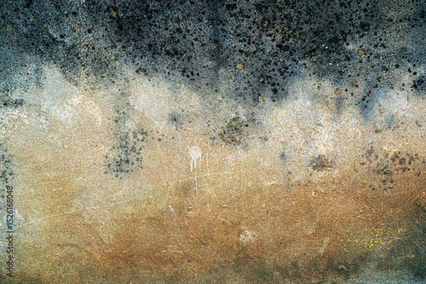 Fototapeta Mold and lichen on old wet cement wall