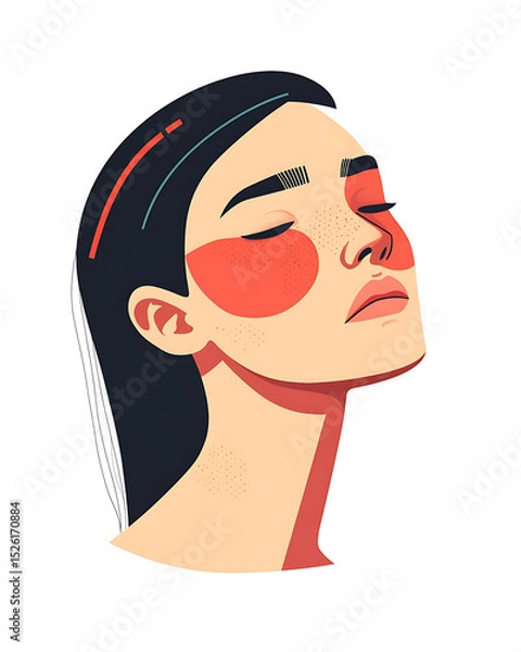 Obraz face asymmetry illustration for stroke warning infographic flat style