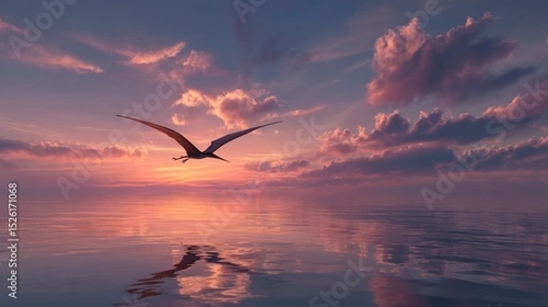 Obraz Pterodactyl at Sunset