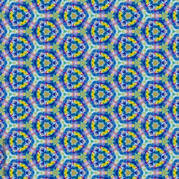 Fototapeta multicolor seamless watercolor geometry pattern for unique and elegant fabric printing purposes also abstract