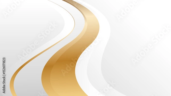 Obraz Elegant white and gold luxury wave background. Abstract modern wallpaper. Suitable for templates, banners, cards, covers, sales, events, awards, websites, web pages, and more