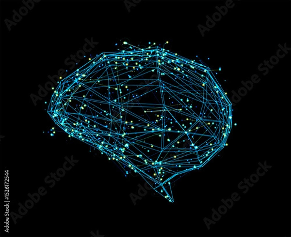 Fototapeta Ai digital brain with shining light