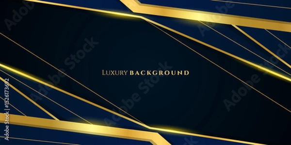 Fototapeta Elegant dark blue and gold luxury abstract background suitable for banner, award, celebration, anniversary, promotion, advertisement