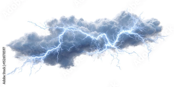 Obraz Electrifying storm cloud illuminates night