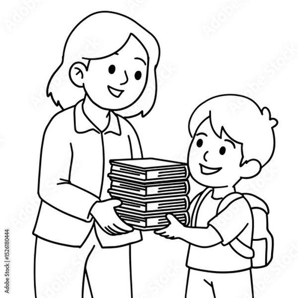 Fototapeta Coloring Book for Kids : Learning to Help Each Other