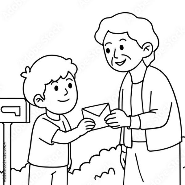 Fototapeta Coloring Book for Kids : Learning to Help Each Other