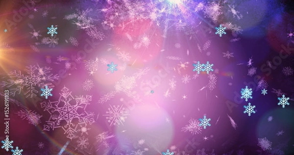 Obraz Image of light spots over snow falling