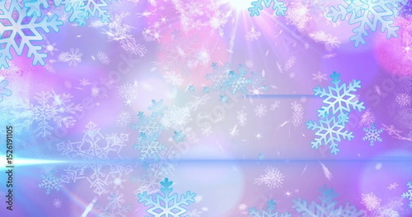 Obraz Image of light spots over snow falling