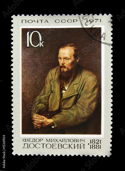 Obraz Old Russian postage stamp with Fyodor Dostoyevsky
