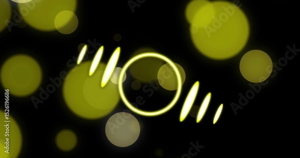 Fototapeta Image of circle over digital space with dots
