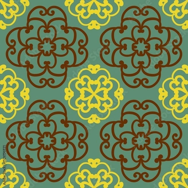 Obraz Intricate pattern featuring stylized floral motifs