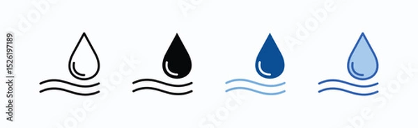 Obraz Drop icon sheet multiple style collection isolated vector