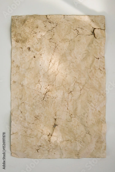 Fototapeta Old paper vintage texture surface isolated on white background. Recycle brown paper crumpled texture, Brown color recycled paper texture blank with copy space for text.