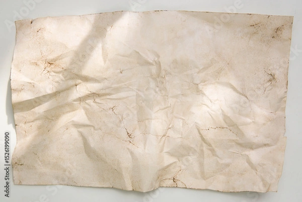 Fototapeta Old paper vintage texture surface isolated on white background. Recycle brown paper crumpled texture, Brown color recycled paper texture blank with copy space for text.