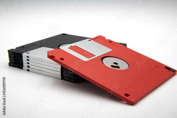 Fototapeta 3.5-inch floppy disks are a method of storing data.
