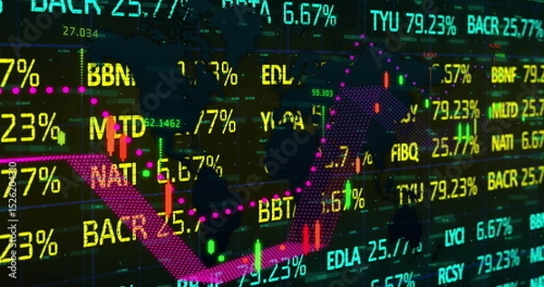Obraz Image of statistics and data processing over stock market