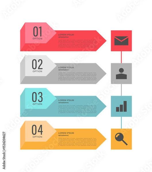 Fototapeta Arrows vertical business infographic template. Simple infographic design for presentation slides