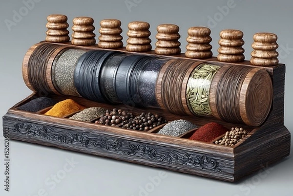 Fototapeta Culinary spice collection in corked bottles high resolution image
