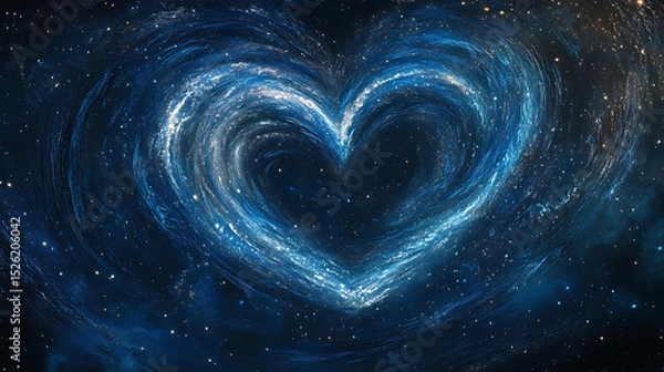 Obraz A swirling pattern of stars forming a heart in the night sky