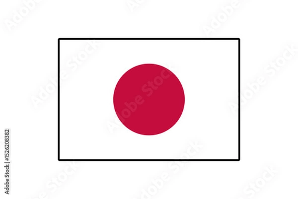 Fototapeta This artwork features the flag of Japan, showcasing a simple yet striking design of a red circle on a white background. It symbolizes the nation's identity and culture.