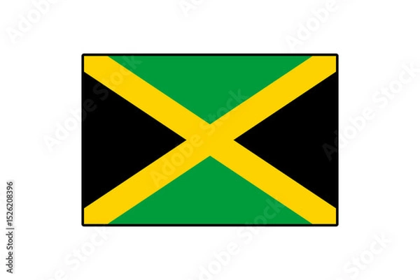 Fototapeta The design showcases the vibrant colors of the Jamaican flag, featuring a unique pattern with green, black, and yellow elements, representing the nation's rich culture and heritage.