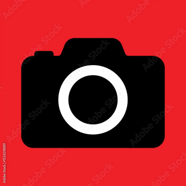 Fototapeta A clear vector illustration of a digital photo camera icon used in photography and web design