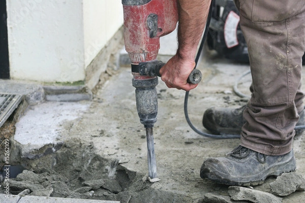 Obraz marteau piqueur en action