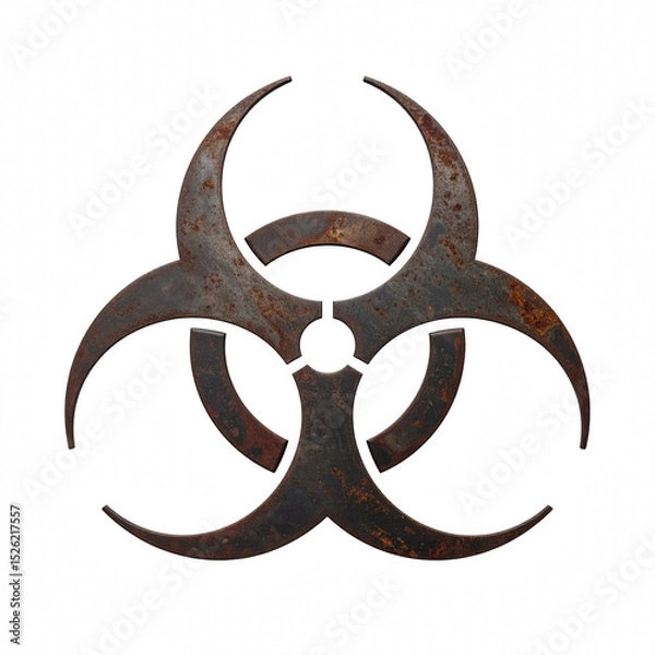 Obraz A striking biohazard symbol rendered in bold colors against a simple background signifying caution and hazardous materials isolate on transparent background