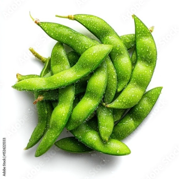 Obraz Fresh Green Edamame Beans a Heap of Healthy and Delicious Vegetable Perfect for Asian Cuisine and Diets